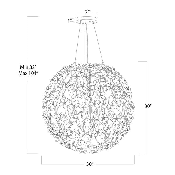 Isadora 8 Lights Spherical Chandelier 30"