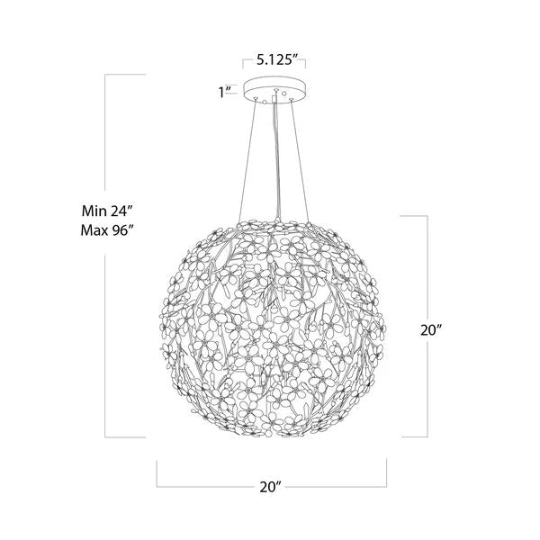 Isadora 6 Lights Spherical Chandelier 20"