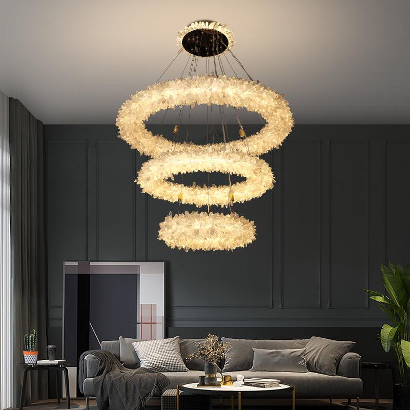 Savoy Crystal Cluster Halo Modern Chandelier