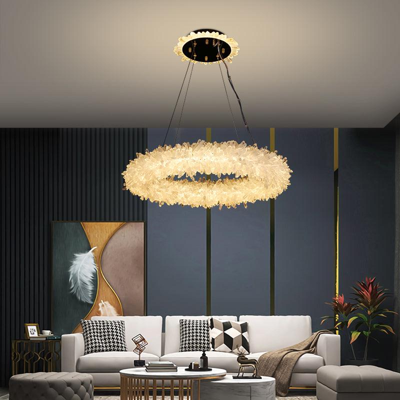 Savoy Crystal Cluster Halo Modern Chandelier