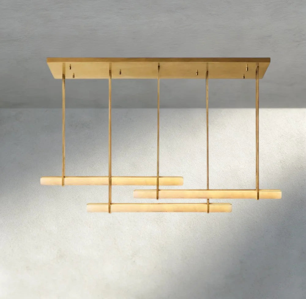 Budubon Alabaster Triple Bar Linear Chandelier