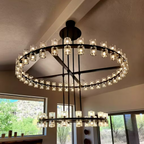 Marlowe Crystal Shades 2-tier Round Chandelier 60''