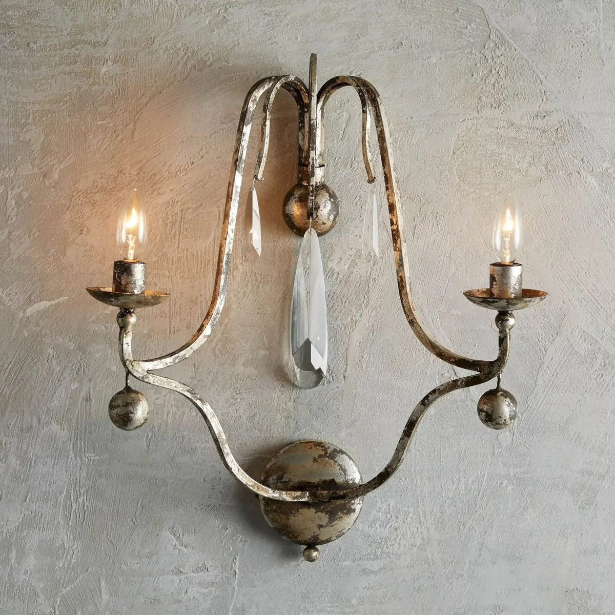 Equinox Crystal 2 Lights Wall Sconce