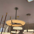 Orion Round Alabaster Dining Room Chandelier
