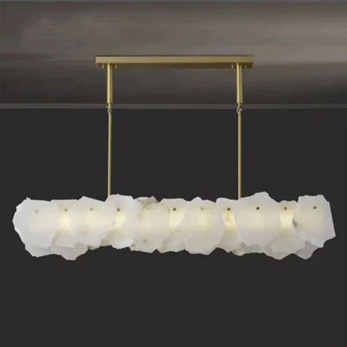 Alabaster Moira Marble Modern Linear Chandelier