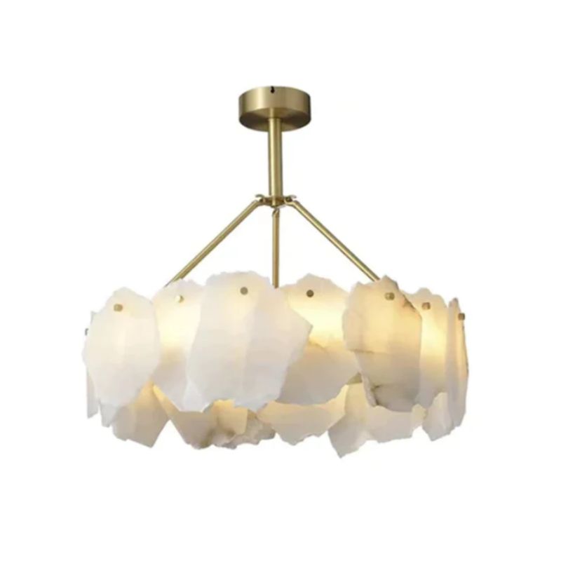 Alabaster Moira Marble Modern Round Chandelier