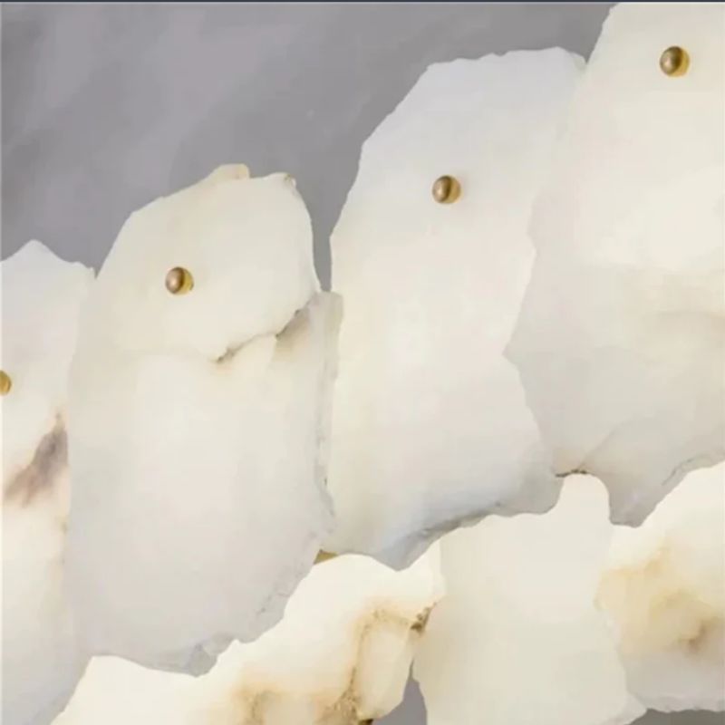 Alabaster Moira Marble Modern Round Chandelier