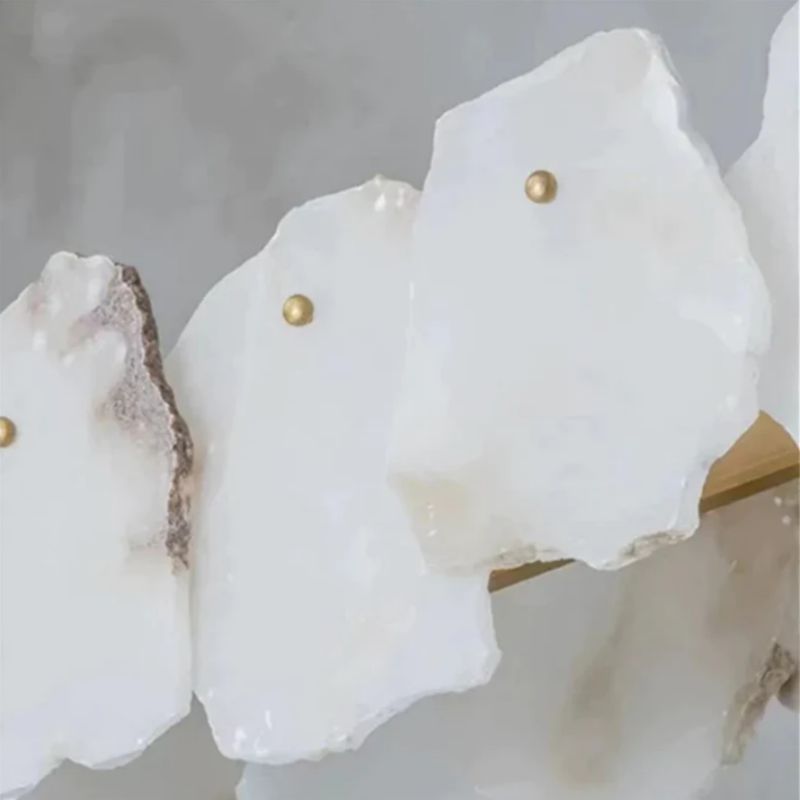 Alabaster Moira Marble Modern Round Chandelier