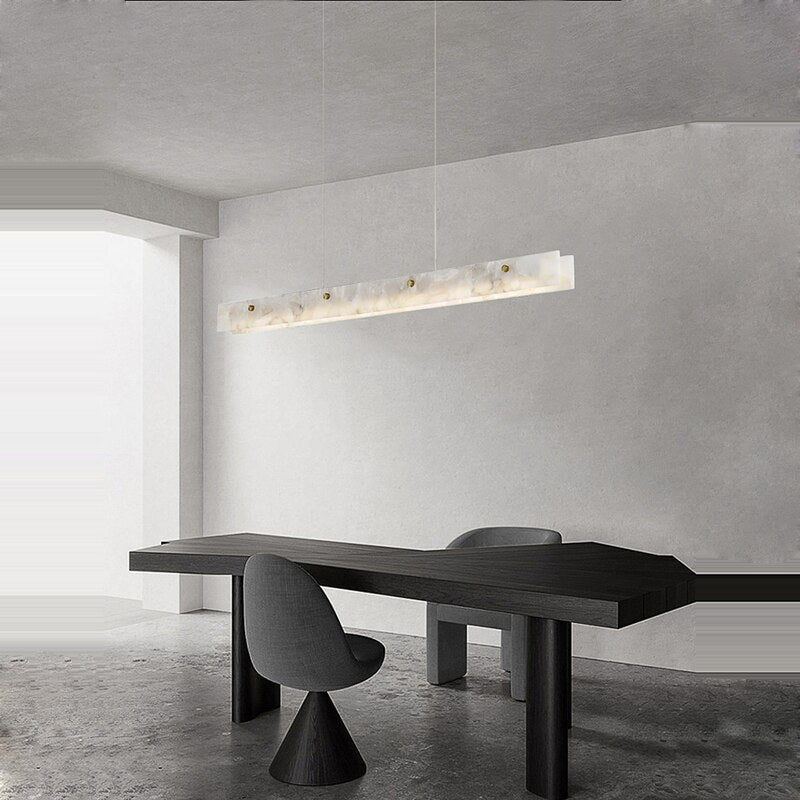 Moonlit Alabaster Kitchen Island Chandelier 60"