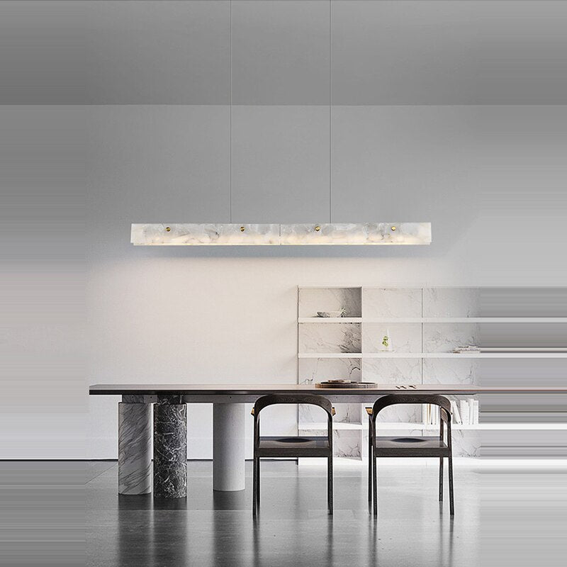 Moonlit Alabaster Kitchen Island Chandelier 60"