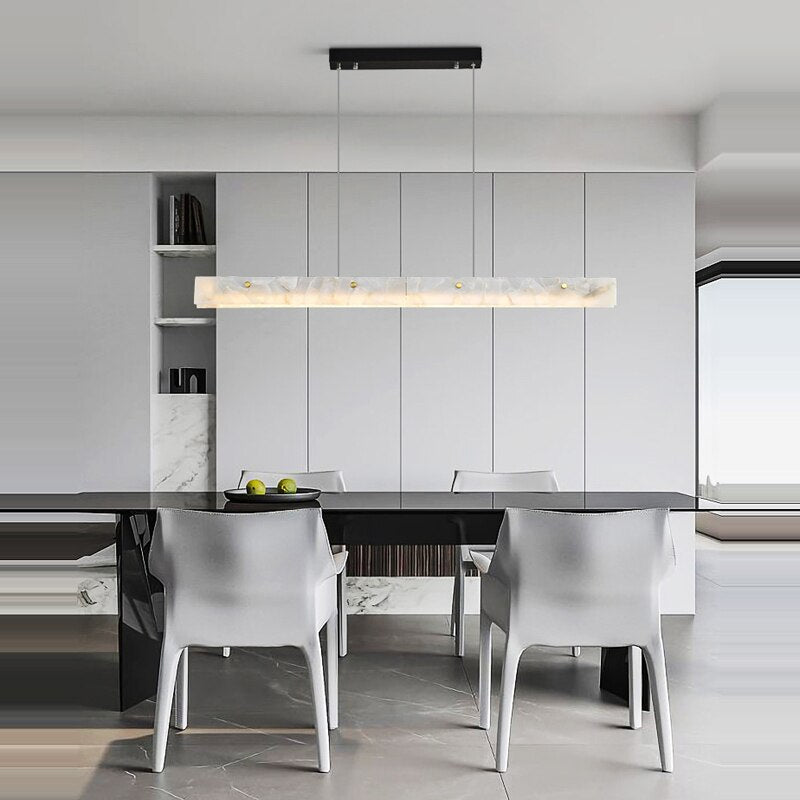 Moonlit Alabaster Kitchen Island Chandelier 60"