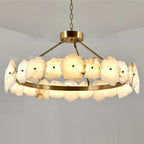 Moonlit Alabaster Modern Round Chandelier