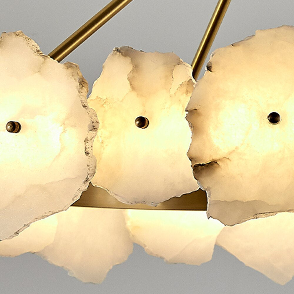 Moonlit Alabaster Modern Round Chandelier