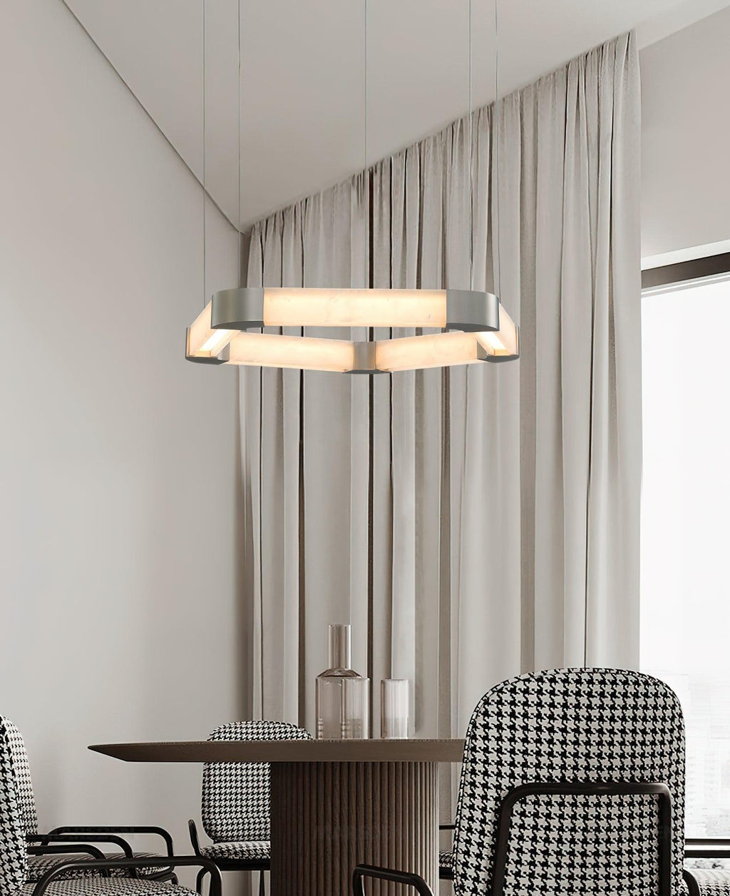 Ola Single Alabaster Ring Chandelier