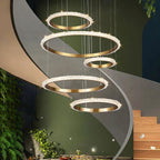 Savoy Staircase K9 Crystal Ring Chandelier