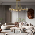Summit Modern Fashion Glass Round Chandelier Light 60‘’