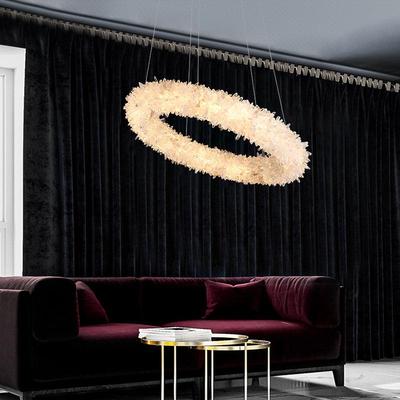 Savoy Crystal Cluster Round Modern Chandelier