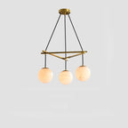 Alabaster Modern Structural Ball Chandelier