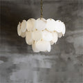 Alabaster Magnolia Multi-tiered Round Chandelier