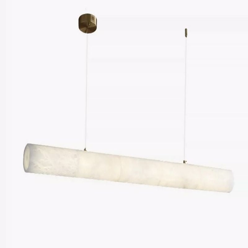 Noble Alabaster Linear Pendant Light Over Kitchen Island