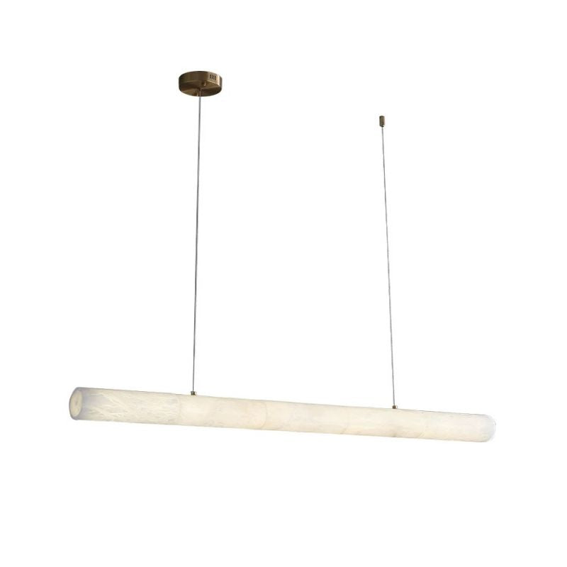 Noble Alabaster Linear Pendant Light Over Kitchen Island