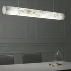 Noble Alabaster Linear Pendant Light Over Kitchen Island