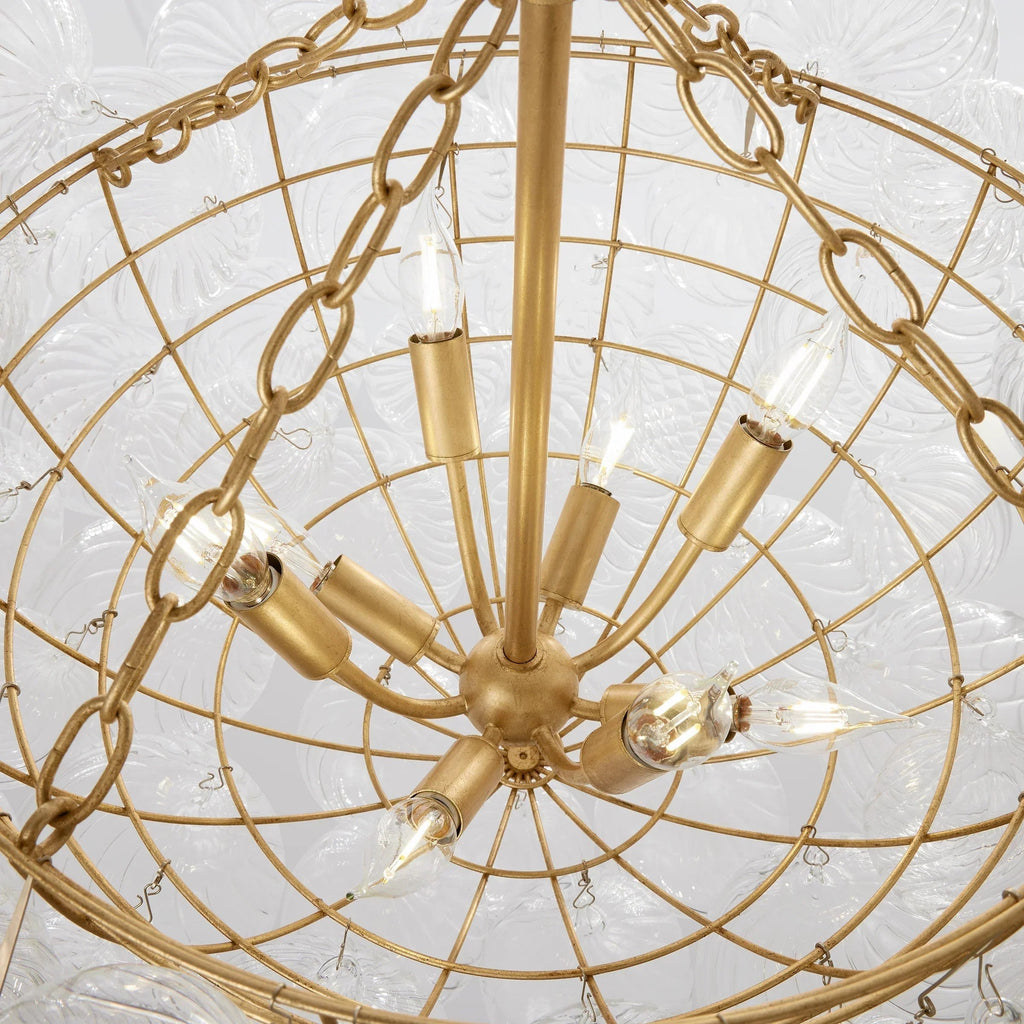 Aurum Glass  Round Chandelier 33"