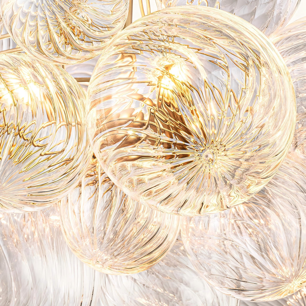 Aurum Glass  Round Chandelier 24"