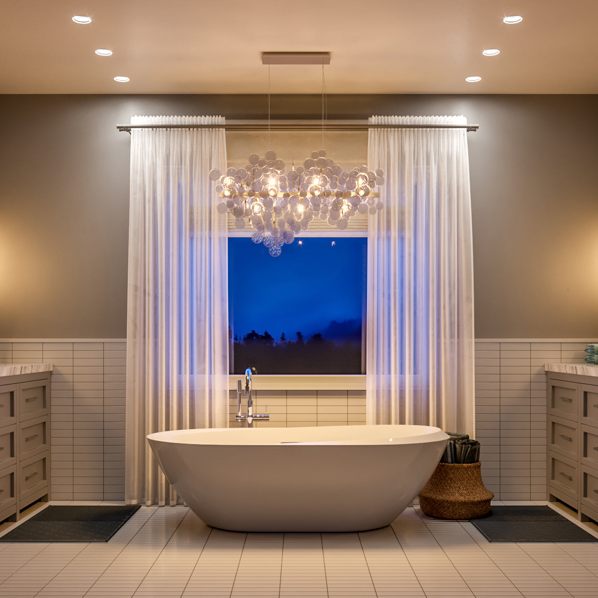 Hearth Trento Clustered Glass Linear Chandelier