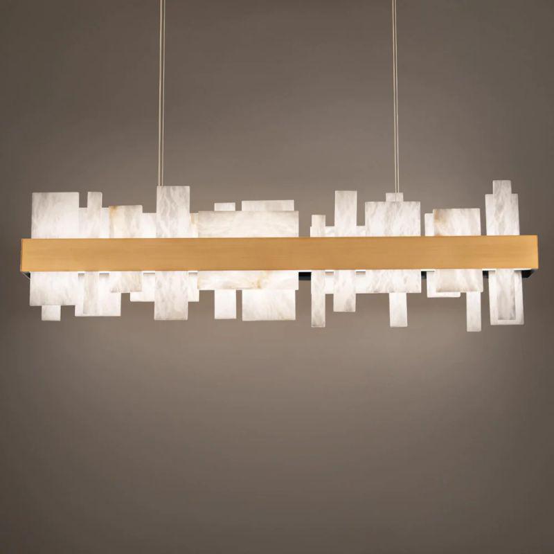 Acropolis 46in LED Linear Alabaster Chandelier - fovolighting