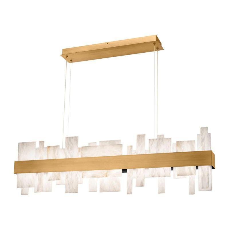 Acropolis 46in LED Linear Alabaster Chandelier - fovolighting