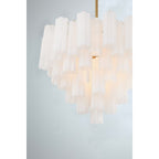 Addis 12 Light 27" Waterfall Chandelier Aged Brass - fovolighting