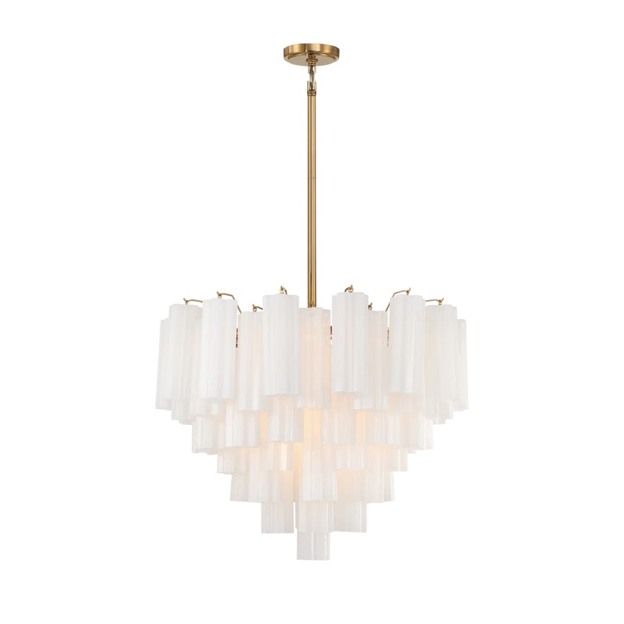 Addis 12 Light 27" Waterfall Chandelier Aged Brass - fovolighting