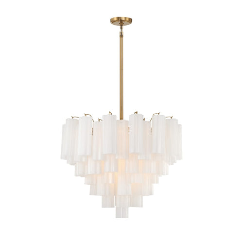 Addis 12 Light 27" Waterfall Chandelier Aged Brass - fovolighting
