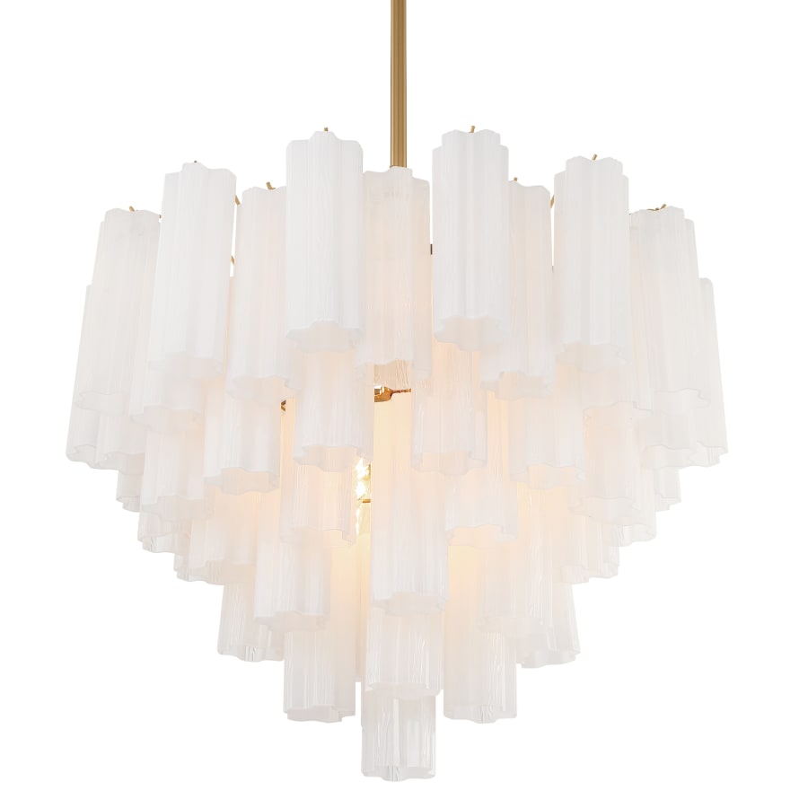 Addis 12 Light 27" Waterfall Chandelier Aged Brass - fovolighting