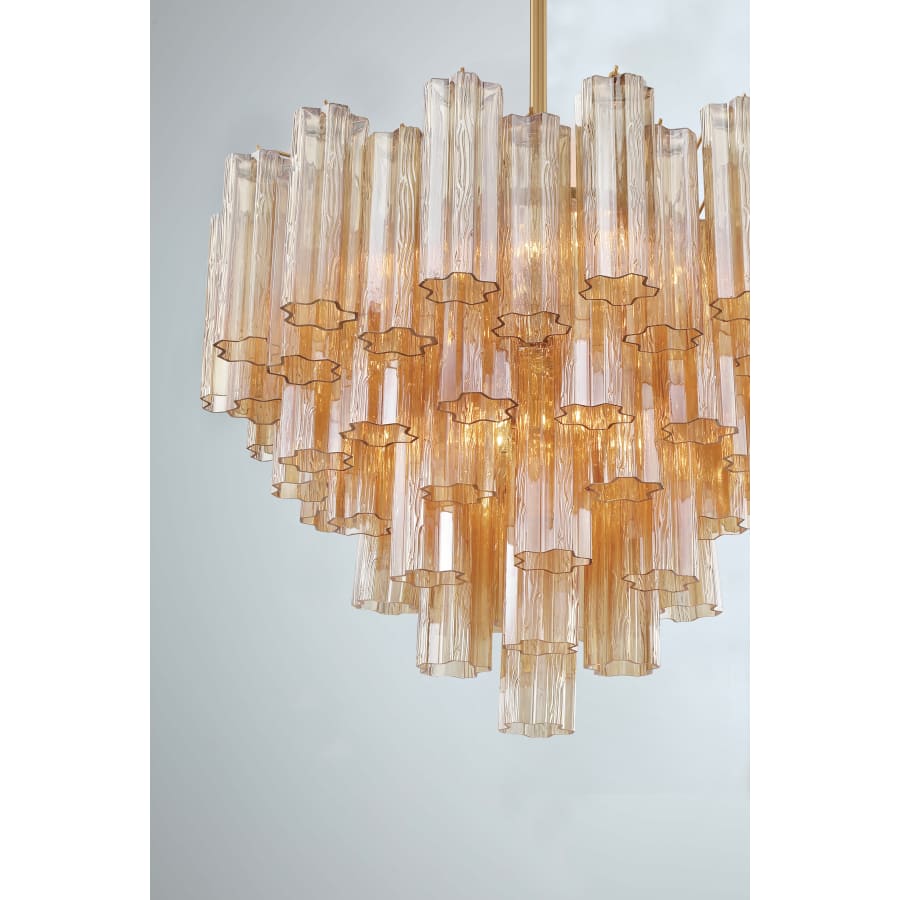 Addis 12 Light 27in Waterfall Chandelier Amber Glass - fovolighting