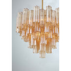 Addis 12 Light 27in Waterfall Chandelier Amber Glass - fovolighting