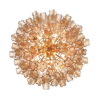 Addis 12 Light 27in Waterfall Chandelier Amber Glass - fovolighting