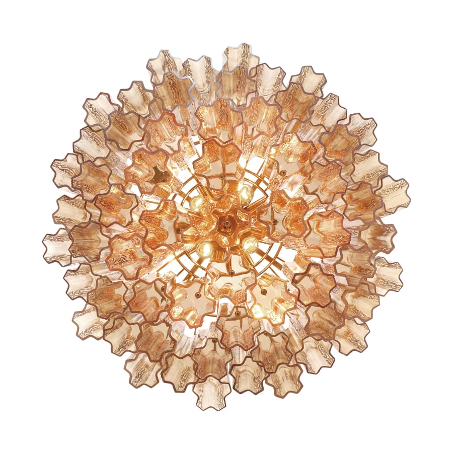 Addis 12 Light 27in Waterfall Chandelier Amber Glass - fovolighting