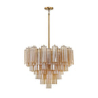 Addis 12 Light 27in Waterfall Chandelier Amber Glass - fovolighting