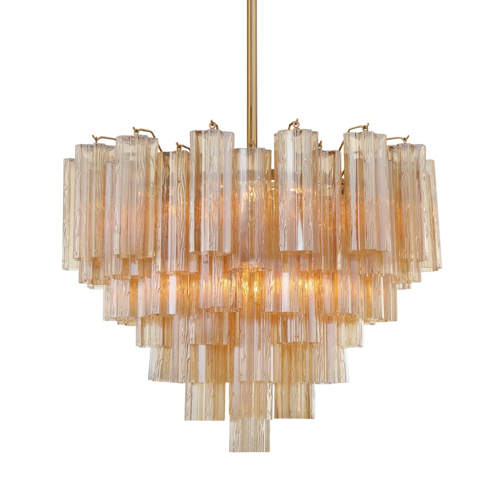 Addis 12 Light 27in Waterfall Chandelier Amber Glass - fovolighting