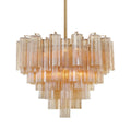 Addis 12 Light 27in Waterfall Chandelier Amber Glass - fovolighting