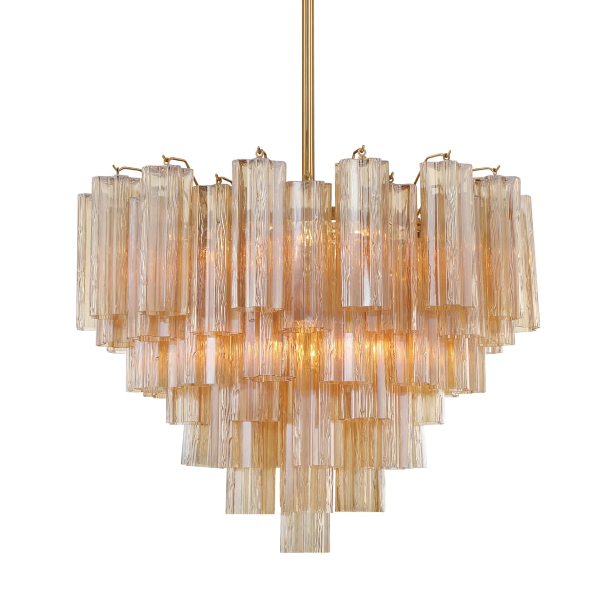Addis 12 Light 27in Waterfall Chandelier Amber Glass - fovolighting