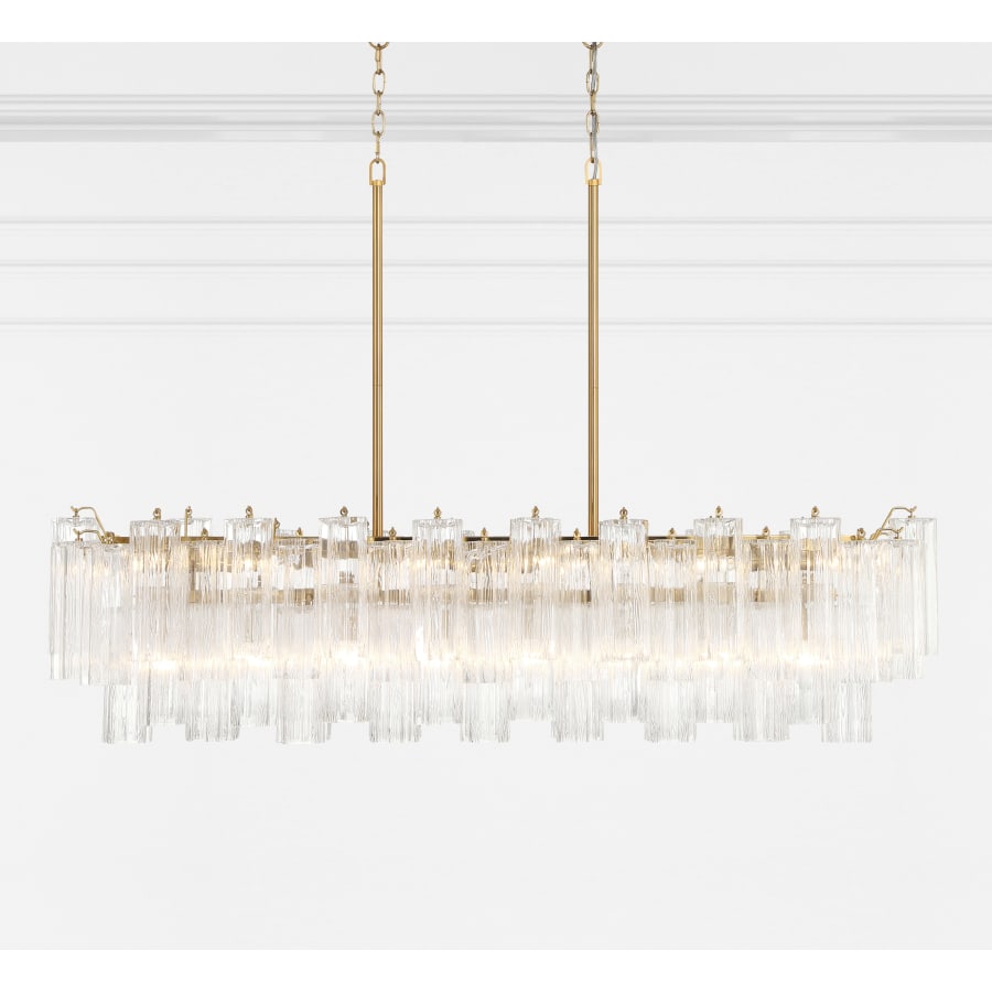 Addis 14 Light 52" Crystal Linear Chandelier - fovolighting
