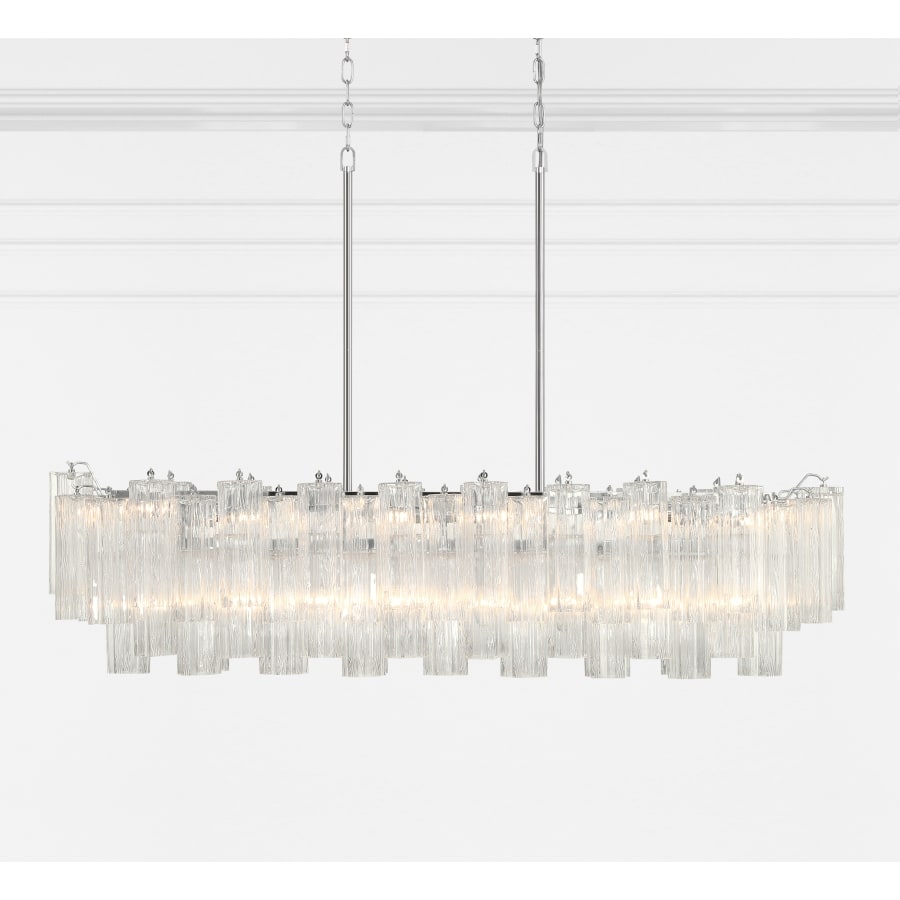 Addis 14 Light 52" Crystal Linear Chandelier - fovolighting