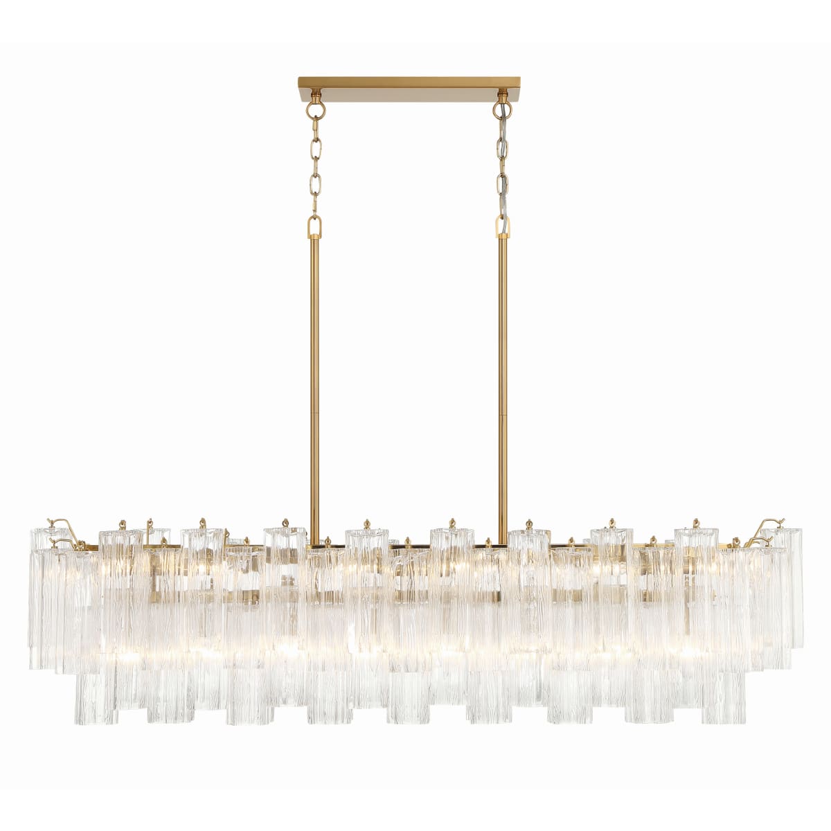 Addis 14 Light 52" Crystal Linear Chandelier - fovolighting