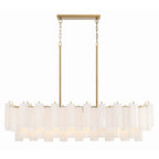 Addis 14 Light 52in Crystal Linear Chandelier Aged Brass - fovolighting