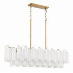 Addis 14 Light 52in Crystal Linear Chandelier Aged Brass - fovolighting