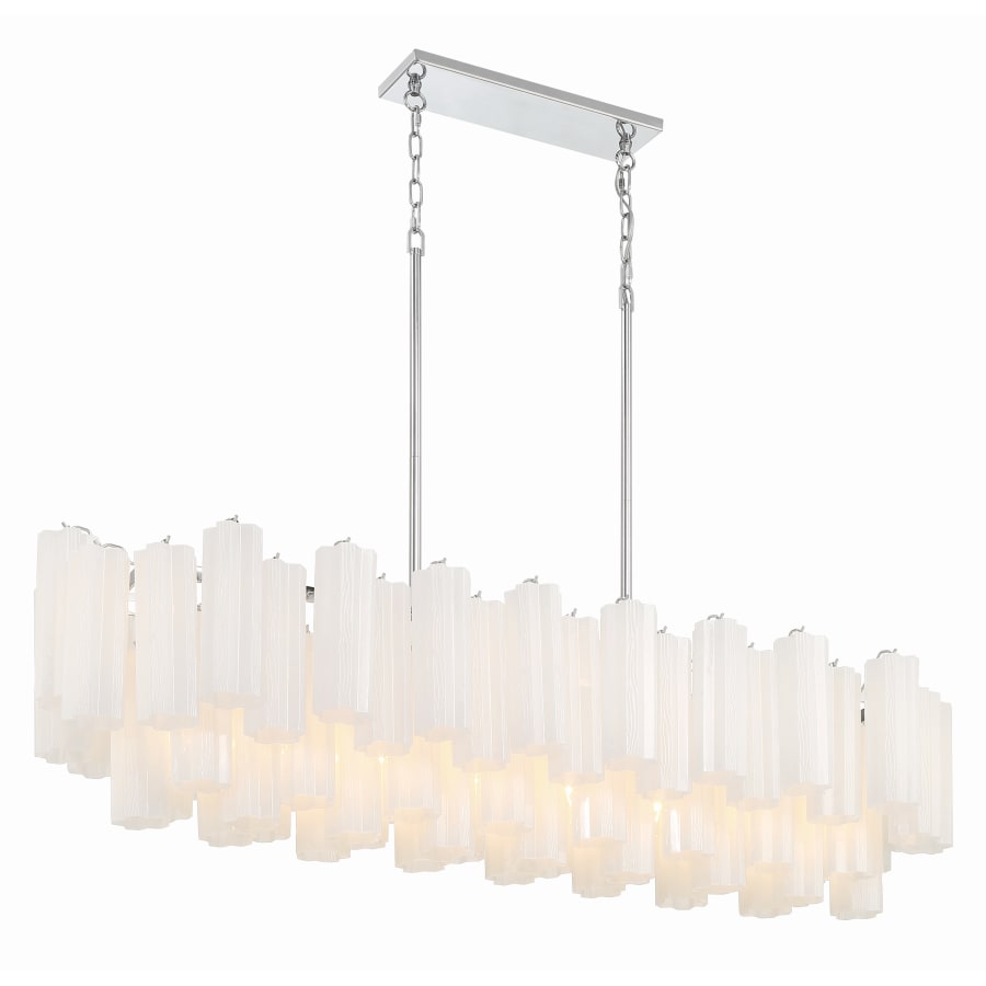 Addis 14 Light 52in Crystal Linear Chandelier Aged Brass - fovolighting