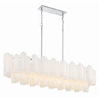 Addis 14 Light 52in Crystal Linear Chandelier Aged Brass - fovolighting